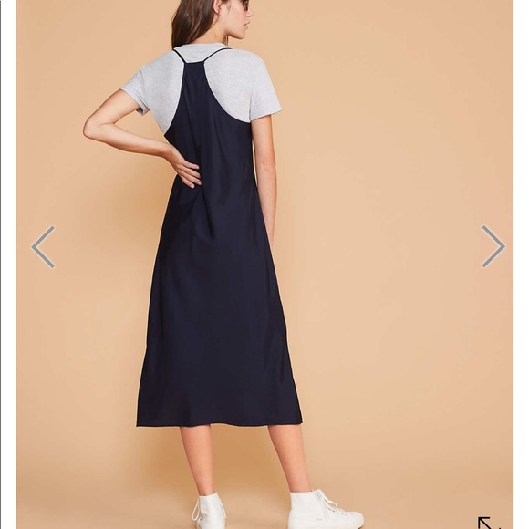 Lou & Grey Shimmer Twill Slip Dress NWT - Picture 6 of 7